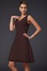 A-Line Drapiertes Plissiertes Ärmelloses Mini Brautjungfernkleid - 7