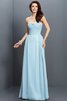 Prinzessin Ärmelloses Anständiges Bodenlanges Brautjungfernkleid aus Chiffon - 18