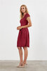 Robe demoiselle d'honneur populaire v encolure avec manche courte attirent solennel - 2