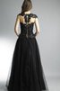 Juwel Ausschnitt A Linie bodenlanges Ballkleid mit natürlicher Taille aus Tüll - 2