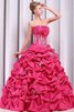 Geschichtes trägerlos bodenlanges Quinceanera Kleid mit Rücken Schnürung mit Blume - 5