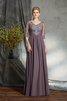 Chiffon Ärmelloses Halbe Ärmeln V-Ausschnitt Normale Taille Brautmutterkleid - 3