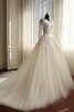 Ewiges langärmeliges A-Line Tüll Kapelle Schleppe Brautkleid mit Applikation - 4