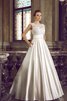 Abito da Sposa in Pizzo Elegante in pizzo con Piega Allacciato A-Line - 1