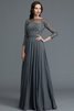 Prinzessin A-Linie Normale Taille Bodenlanges Brautmutterkleid aus Chiffon - 4