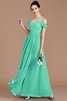 Robe demoiselle d'honneur naturel d'epaule ecrite jusqu'au sol de princesse ligne a - 21