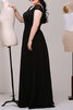 Bezaubernd V-Ausschnitt Kurze Ärmeln Bodenlanges Abendkleid aus Chiffon - 3
