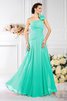 Chiffon Prinzessin Bodenlanges Brautjungfernkleid mit Plissierungen ohne Ärmeln - 15