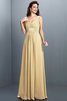 Ärmellos Prinzessin Anständiges Brautjungfernkleid aus Chiffon mit Drapierung - 6