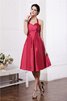 Robe demoiselle d'honneur courte au drapée avec sans manches de princesse dénudé - 1