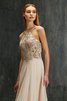 Abito da Ballo con Perline Conotta in Chiffon A-Line Senza Maniche - 3