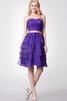 Chiffon Ärmelloses mini informelles bescheidenes Brautjungfernkleid mit Rüschen - 1