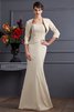 Abito mamma Sposa Naturale Lungo Senza Maniche in Raso Satin Elastico in Pizzo - 1