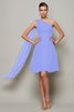 Robe demoiselle d'honneur naturel courte ligne a d'épaule asymétrique de princesse - 19
