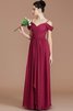 Robe demoiselle d'honneur naturel d'epaule ecrite jusqu'au sol de princesse ligne a - 3