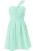 Robe demoiselle d'honneur naturel bref fermeutre eclair ruché col en forme de cœur - 1