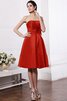 A Linie Elastischer Gewebter Satin Normale Taille Knielanges Kurzes Brautjungfernkleid - 22