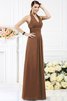 Abito da Damigella Alta Vita Anello con Festone Lungo in Chiffon - 4