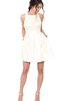 Robe de graduation bref facile en satin avec zip a-ligne - 1