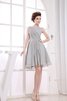 Robe demoiselle d'honneur simple courte informel avec sans manches fermeutre eclair - 1