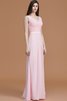 Robe demoiselle d'honneur naturel ruché avec chiffon ligne a manche nulle - 5