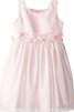 Robe de cortège enfant courte plissé decoration en fleur encolure ronde fermeutre eclair - 1