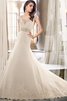 Abito da Sposa lusso in Pizzo Schiena Nuda A-Line con Applique Coda A Strascico Cappella - 1