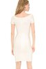 Robe de mariée naturel maillot fermeutre eclair avec chiffon col en bateau - 2