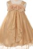 Robe de cortège enfant avec fleurs en tulle ligne a ouverture frontale en taffetas - 1