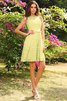 Robe demoiselle d'honneur courte naturel encolure ronde avec zip a-ligne - 8
