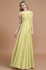 Abito da Damigella in Chiffon Principessa con Manica Corte Naturale A-Line - 13