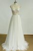 Abito da Sposa Semplice in Tulle con Piega a riva A-Line in pizzo - 1