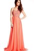 Ewiges Chiffon Ärmelloses plissiertes romantisches Ballkleid mit Applikation - 1