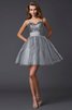 Normale Taille Reißverschluss Organza Prinzessin Mini Abiballkleid - 1