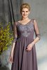 Chiffon Ärmelloses Halbe Ärmeln V-Ausschnitt Normale Taille Brautmutterkleid - 6