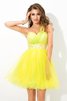 Vestido de Cóctel de Corte princesa de Corte-A de Natural de Abalorio de Corto - 1