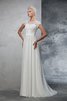 Robe de mariée longue intemporel en chiffon ligne a avec manche courte - 5