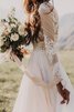 Robe de mariée décontracté avec décoration dentelle de traîne courte a plage avec chiffon - 3
