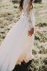 Robe de mariée décontracté avec décoration dentelle de traîne courte a plage avec chiffon - 5