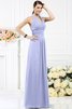 Abito da Damigella Alta Vita Anello con Festone Lungo in Chiffon - 16