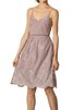 Sencillo Vestido de Dama de Honor de Escote de Tirantes Espaguetis de Apliques - 1