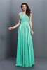 Reißverschluss Ärmellos Prinzessin Chiffon V-Ausschnitt Brautjungfernkleid - 29