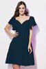 Robe demoiselle d'honneur bref en chiffon avec manche courte collant de lotus - 9