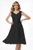 Normale Taille A-Linie Prinzessin Drapiertes Brautjungfernkleid aus Chiffon - 4