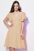 Robe demoiselle d'honneur bref en chiffon avec manche courte collant de lotus - 14