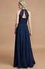 Natürliche Taile Prinzessin Reißverschluss Gerüschtes Bodenlanges Brautjungfernkleid - 35