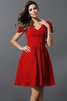 A-Line Prinzessin V-Ausschnitt Chiffon Kurze Ärmeln Brautjungfernkleid - 23