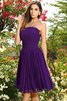 Prinzessin Empire Taille Chiffon Plissiertes Brautjungfernkleid ohne Ärmeln - 13