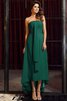 Trägerlos Vorn Kurz Hinten Lang Kurzes Brautjungfernkleid mit Reißverschluss aus Chiffon - 9