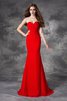 Robe demoiselle d'honneur longue naturel de sirène avec chiffon ruché - 1
